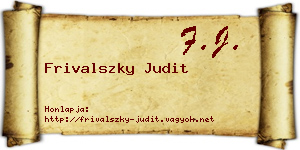 Frivalszky Judit névjegykártya